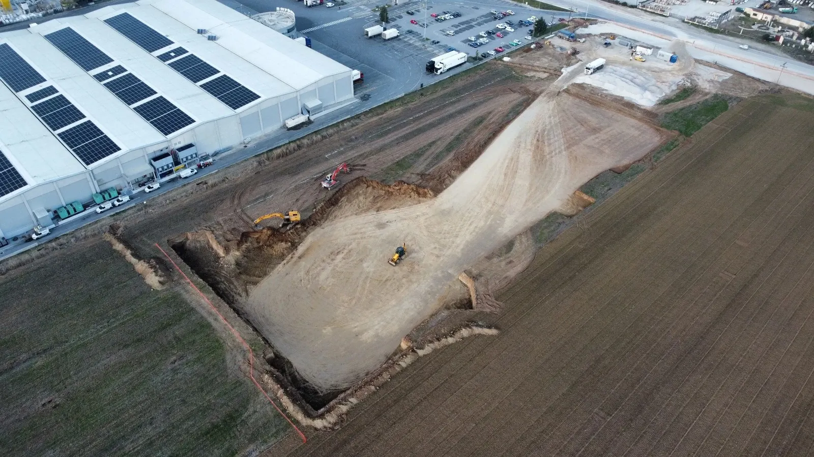 Mass excavation and site preparation for a new industrial facility, Thessaloniki
